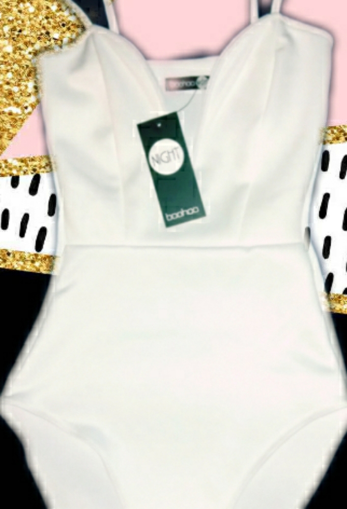 White Boohoo bodysuit